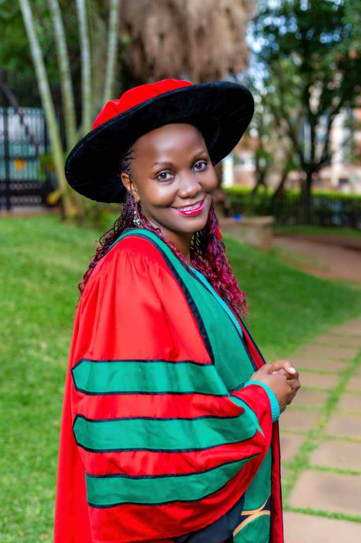 Ann Kapaata graduates at Makerere University.